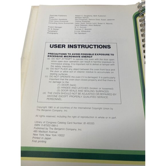 Kenmore Micro/Convection Cooking Cookbook 1981 Illustrated Spiral Bound - Picture 2 of 5